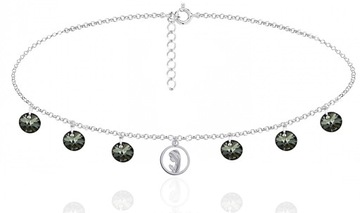 CHOKER CELEBRYTKA SWAROVSKI MEDALIK KÓŁKO MONETKI