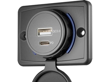 Ładowarka USB-A i USB-C 3,4A Gniazdo Samochodowe 12V 24V