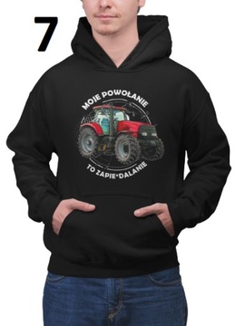 BLUZA CIEPŁA Z KAPTUREM PREZENT TRAKTOR NAPISY