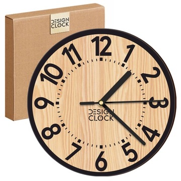 ZEGAR NA ŚCIANĘ ŚCIENNY DREWNIANY LOFT NOWOCZESNY RETRO CICHY 30cm prezent