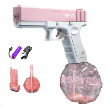 Pistolet na Wodę Sikawka Wodna Miotacz dla Dzieci Broń 500mAh Z 2xBUTELKĄ