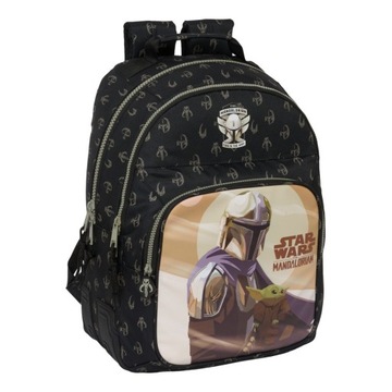 Plecak szkolny The Mandalorian Star Wars Czarny 32 x 42 x 15 cm