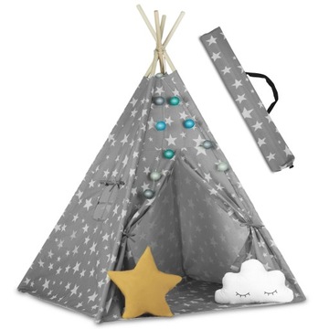 TIPI namiot dla dzieci TEEPEE Girlanda Poduszki