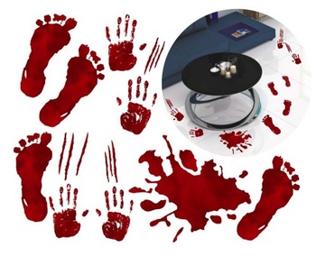 Наклейки СЛЕДЫ КРОВИ Хэллоуин УКРАШЕНИЯ Красные Кровавые Руки Ноги Кровь