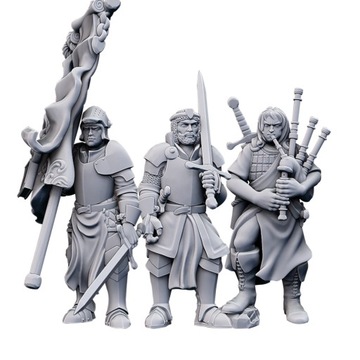 Questing Knights on foot CMD -Highlands Miniatures