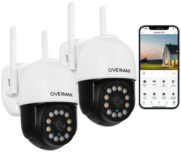 2x KAMERA ZEWNĘTRZNA OBROTOWA IP66 ULTRA HD PTZ WIFI 2.5K 4x ZOOM ZESTAW