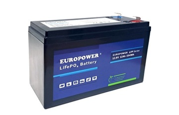 Akumulator LiFePO4 EUROPOWER 12,8 V 12 Ah - 5 lat gwarancji, wysoka jakość