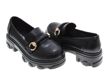 ЧЕРНЫЕ МОКАСИНЫ НА ПЛАТФОРМЕ ЖЕНСКИЕ, размер 41