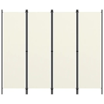 Parawan 4-panelowy, kremowy, 200 x 180 cm