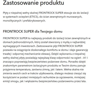 WEŁNA SKALNA FRONTROCK SUPER 0,036 GR 20 CM
