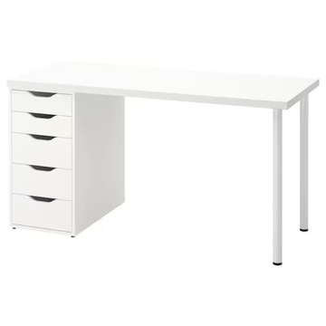 IKEA LAGKAPTEN ALEX biurko z szafką 140x60cm BIAŁY