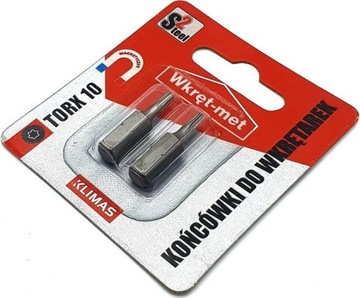 Końcówki do wkrętarek bity torx TX 10 KLIMAS 2szt.