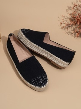 C3B02006 CZARNE DAMSKIE ESPADRYLE CASUAL SHEIN 36