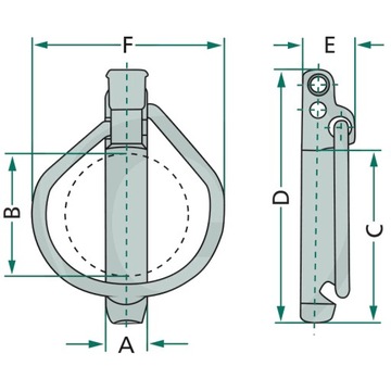 Набор оцинкованных штифтов 6мм, 41мм,