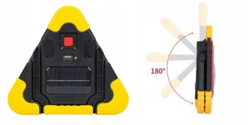 ПРЕДУПРЕЖДАЮЩИЙ ТРЕУГОЛЬНИК СВЕТОДИОДНЫЙ ФОНАРЬ МОЩНАЯ ЛАМПА АВТОМОБИЛЬНАЯ СОЛНЕЧНАЯ БАНК