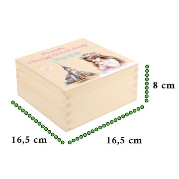 Pamiątka Pierwszej Komunii Świętej Prezent na Komunię Pudełko ŻYCZENIA