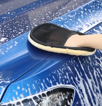 Rękawica do mycia polerowania samochodu auta wełniana