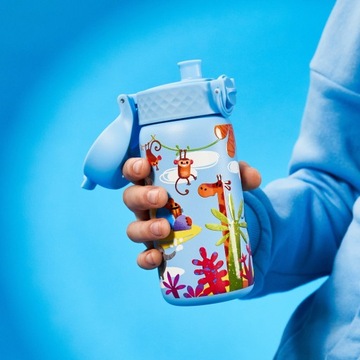 ЛЕГКАЯ СТАЛЬНАЯ БУТЫЛКА ДЛЯ ВОДЫ НЕРЖАВЕЮЩАЯ СТАЛЬ ANIMALS MONKEY ION8 0,4 л