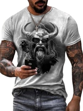 T-shirt koszulka męska 3D wojownik Viking