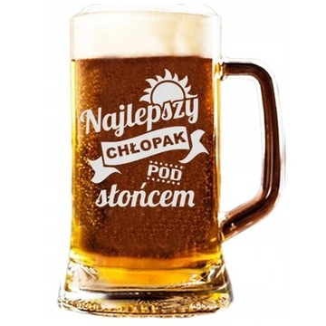 Grawerowany KUFEL DO PIWA grawerem dzień chłopaka