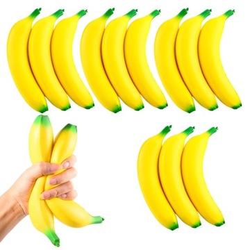 12x GNIOTEK BANAN PIANKOWY ANTYSTRESOWY ROZCIĄGANY SENSORYCZNY OWOC PRANK