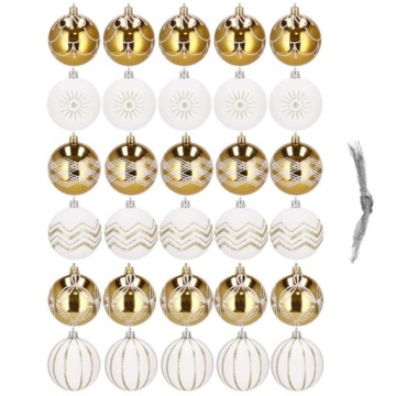 РОЖДЕСТВЕНСКИЕ ШАРЫ 5см ЗОЛОТО ДЛЯ РОЖДЕСТВЕНСКОЙ ЕЛКИ НАБОР 30 ШТ.