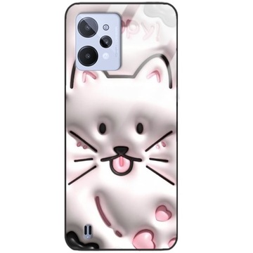 ETUI GLASS do REALME C31 Pastelowe Iluzja Trójwymiaru Zwierzątka Wzory