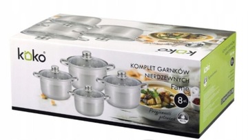 Набор кастрюль, горшок, 8 шт. КОКО ИНДУКЦИЯ