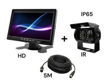 MONITOR DO SAMOCHODU 7 CALI KAMERA COFANIA ZESTAW