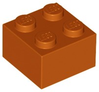 LEGO 3003 C pomarańczowy klocek 2x2 brick 2szt