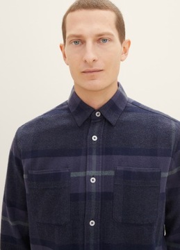 Tom Tailor Checked Shirt - Navy Tonal Big Check