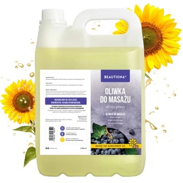 OLIWKA DO MASAŻU I LOVE GRAPES WINOGRONO OLEJ SŁONECZNIKOWY 5 L