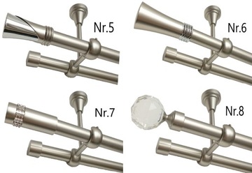 ДВОЙНОЙ ПОТОЛОЧНЫЙ КАРДИН, СЕРЕБРЯНЫЙ, 19мм/360см