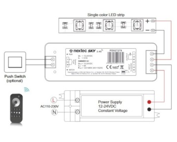 ПУЛЬТ ДИСТАНЦИОННОГО УПРАВЛЕНИЯ ДЛЯ ОДНОЦВЕТНЫХ СВЕТОДИОДНЫХ ЛЕНТ 4 ЗОНЫ