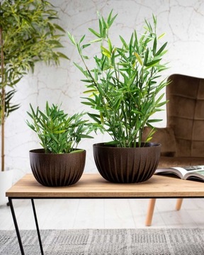 Круглая крышка ЧАША для цветов и трав ECO BOHO 24см для гостиной, спальни, коричневая