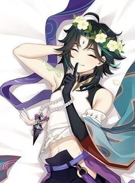 ПОДУШКА С НАВУШКОЙ 150 Х 50 СМ DAKIMAKURA ANIME XIAO GENSHIN IMPACT