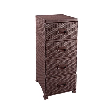 Пластиковый комод с ящиками коричневого цвета для ванной комнаты 90 см