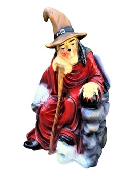 FIGURKA OGRODOWA - BABA JAGA NA FOTELU