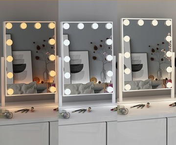 Зеркало для макияжа большое с подсветкой, Hollywood, 37x47см Livoo