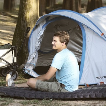 Туристический надувной матрас, коврик для палатки, встроенный насос, одноместный
