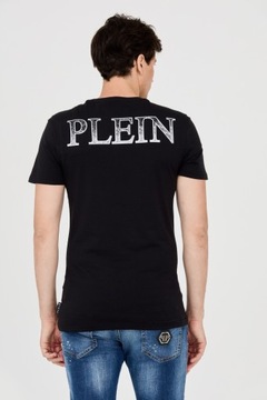 PHILIPP PLEIN T-shirt z czaszką w płomieniach M