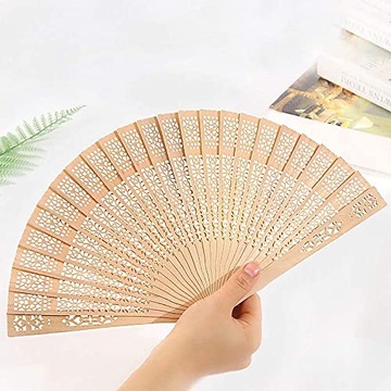 WACHLARZ SKŁADANY AŻUROWY BAMBUSOWY TANIEC ŚLUB PRZYJĘCIE