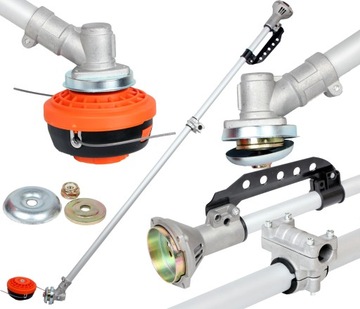 RURA DO KOSY SPALINOWEJ KOMPLETNA WAŁEK PRZEKŁADNIA KOSZ + GŁOWICA ZESTAW