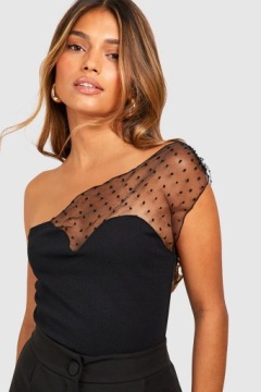 LC92310 *BOOHOO АСИММЕТРИЧНОЕ БОДИ НА ОДНО ПЛЕЧО, ГОРШКИ S