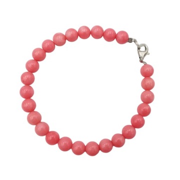 BRANSOLETKA NATURALNY KORAL BK19 SREBRO 925 RÓŻOWY