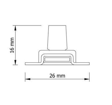 Защелка мебельная дверная, сталь, покрытая латунью