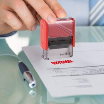 PIECZĄTKA ORYGINAŁ TRODAT 8911 DO FIRMY BIURA CZERWONA 38x14mm