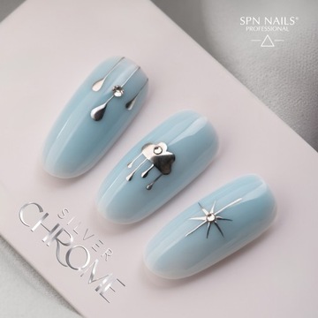 Гибридный лак для ногтей серебряный серебряный хром ультрафиолетовый ультрафиолетовый ультрафиолетовый ультрафиолетовый ультрафиолетовый LAQ 8ml Spn Nails