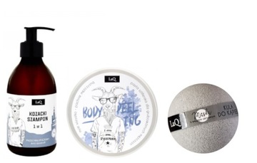 LAQ KOZIOŁ ZESTAW 3cz SZAMPON + PEELING + KULA 100