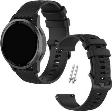 PASEK UNIWERSALNY 22mm do ZEGARKA SMARTWATCH SAMSUNG HUAWEI XIAOMI CZARNY